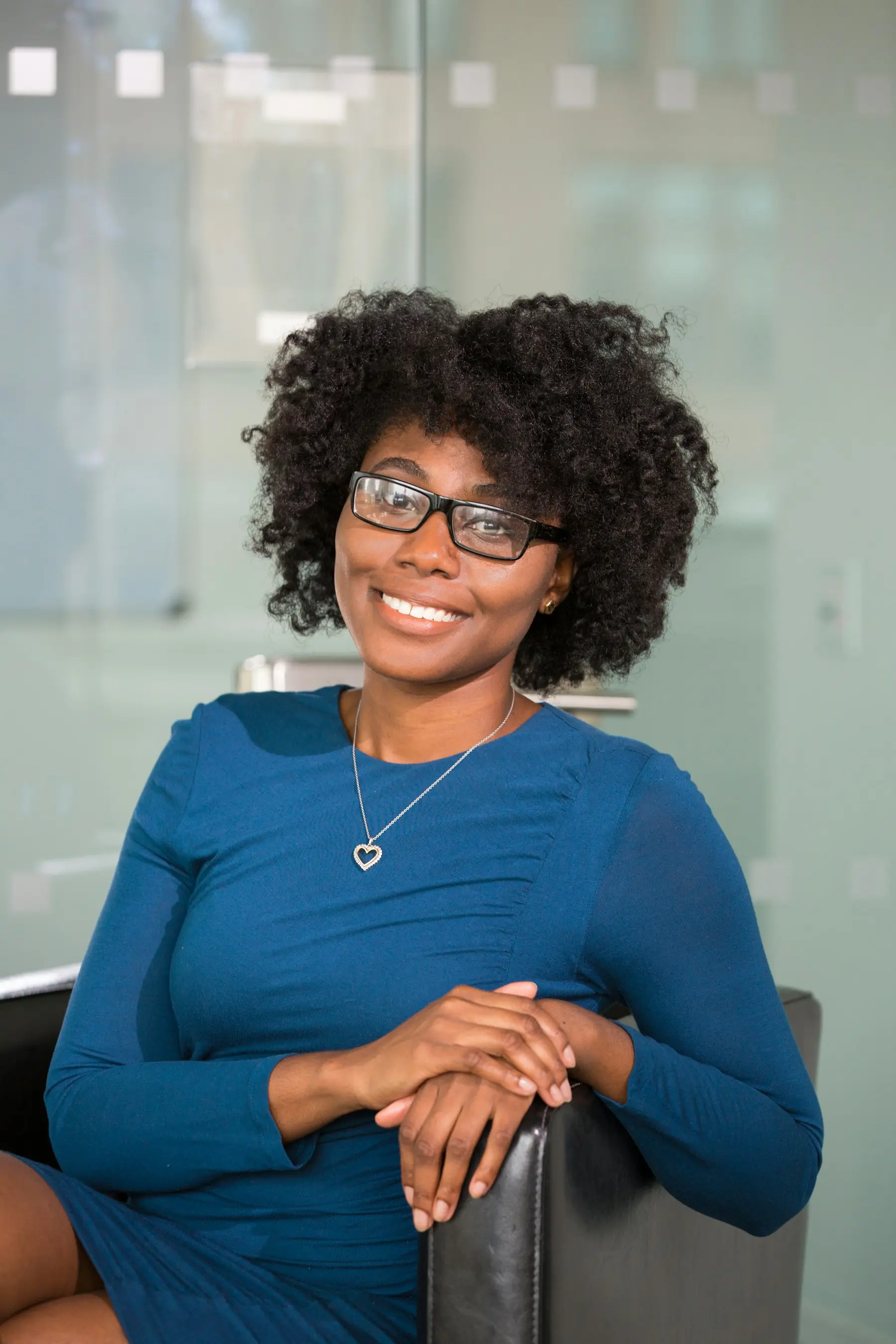 Smiling young woman, ready to move